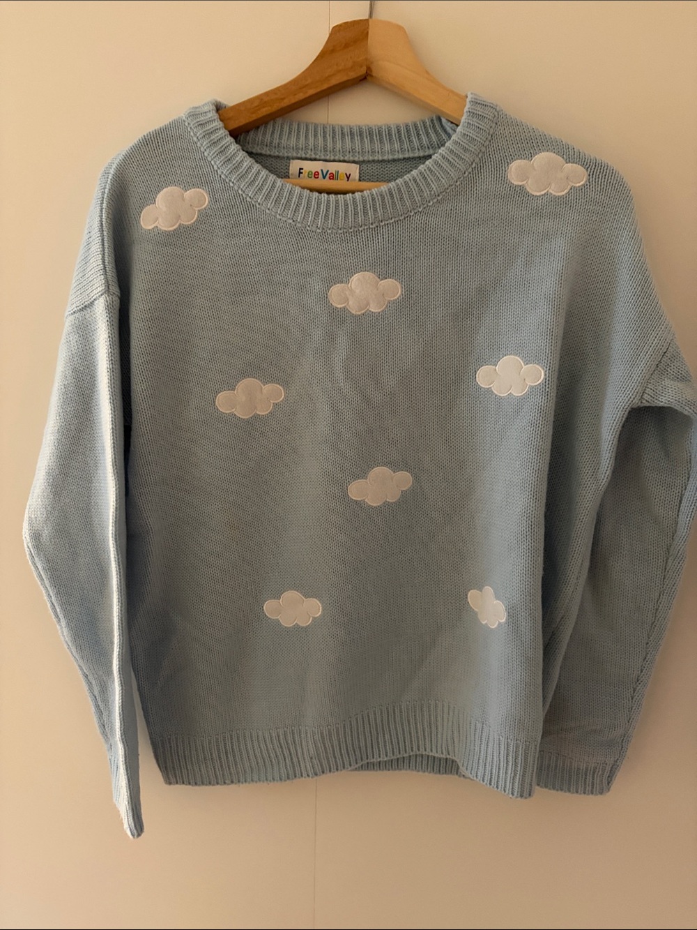 Light Blue Cloud Crewneck Sweater